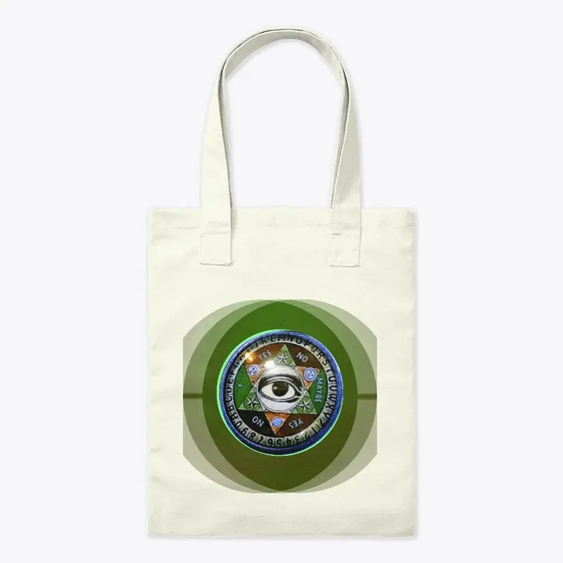 Green psychic eye tote bag