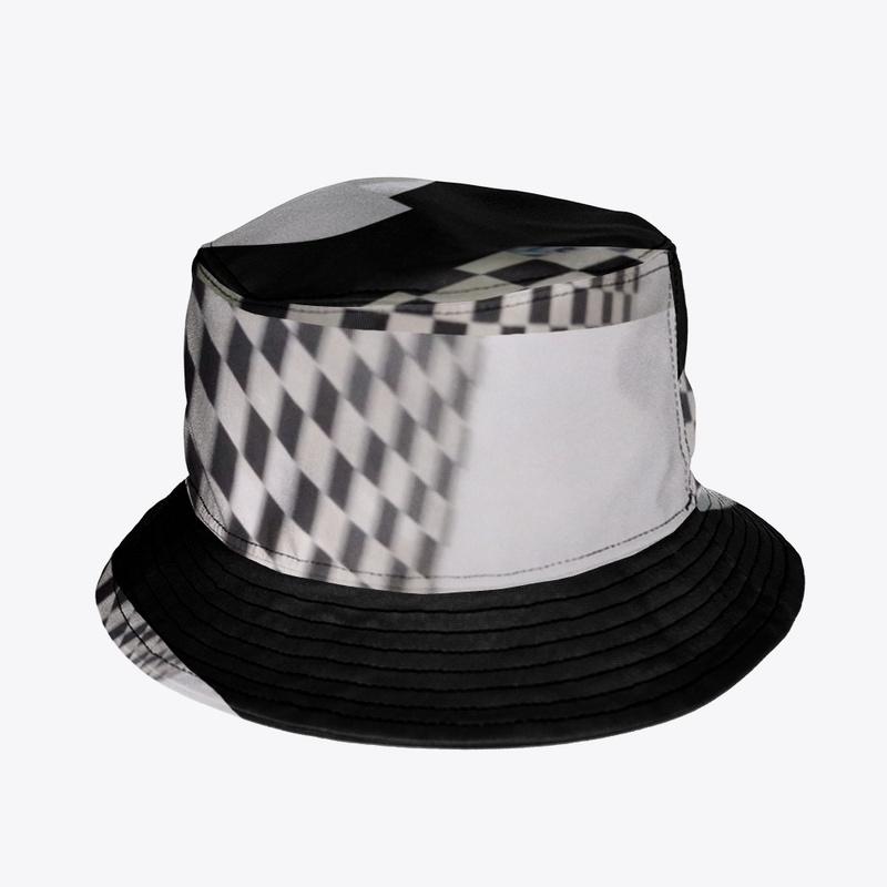 Checkered design bag with hat