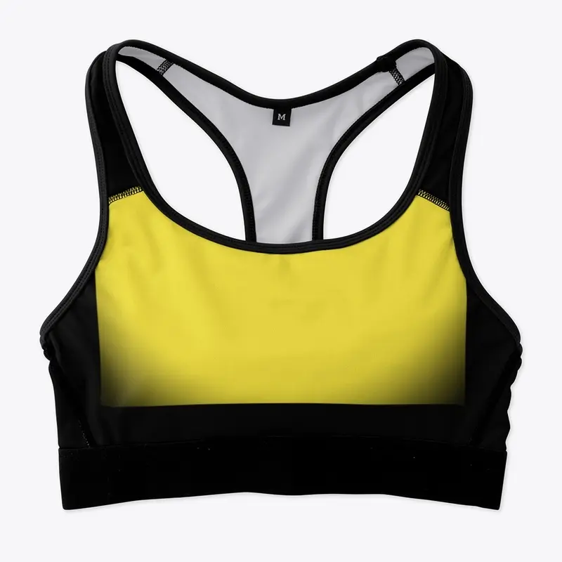 Yellow Black Sports Bra